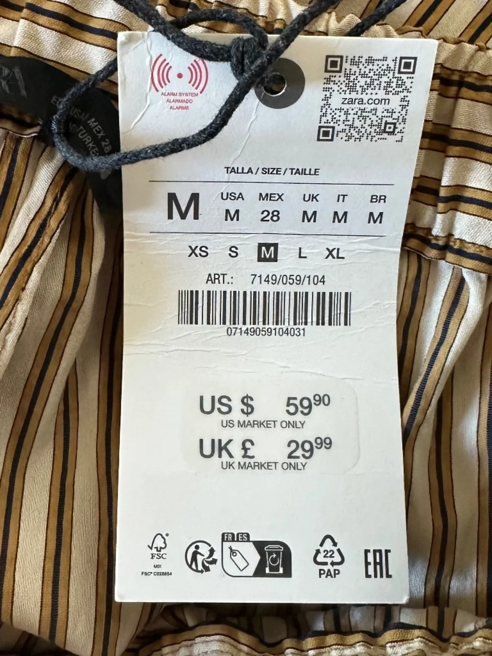 Zara striped pants